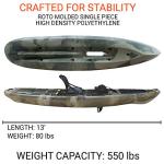 BKC UH-PK13 Solo Traveler 13ft Kayak - Camo