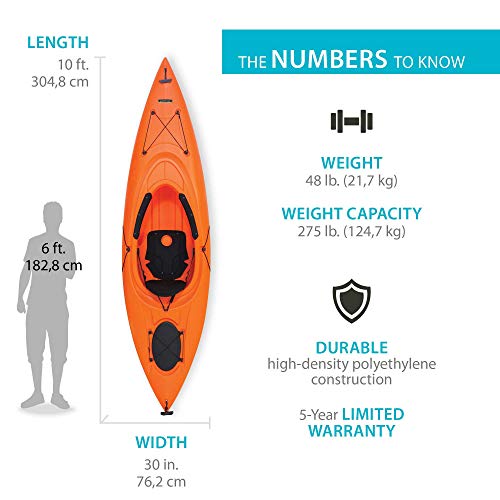 Orange Emotion Guster Sit-Inside Kayak, 10