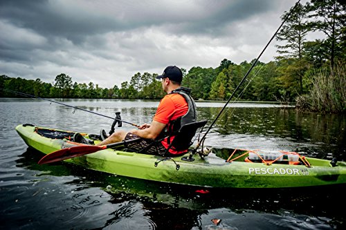 Perception Pescador Pro 12 | Sit on Top Fishing Kayak with Adjustable Lawn Chair Seat | Large Front and Rear Storage | 12' | Moss Camo