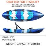 BKC FK285 Angler Solo Sit-On-Top Kayak with Accessory Pack