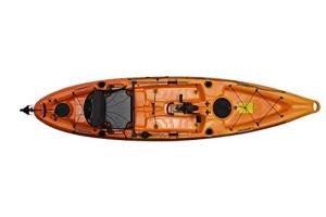 Riot Kayaks Fishing Kayak Riot Mako 12'' ft Sit on Top with Impulse Pedal Drive, Deluxe, Yellow/Orange