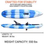 BKC PK13 13' Pedal Drive Fishing Kayak with Rudder System