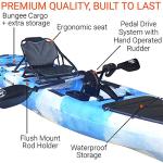 BKC PK13 13' Pedal Drive Fishing Kayak with Rudder System