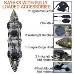 BKC TK219 Tandem Fishing Kayak with Padded Seats