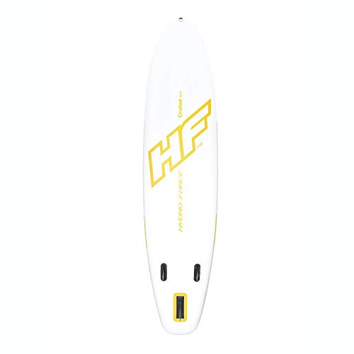 Hydro-Force Cruiser Tech Inflatable Stand Up Paddle Board, 10' 6" x 30" x 6" | Inflatable SUP for Adults & Kids | Starter Set Includes Adjustable Aluminum Paddle, Hand Pump, Travel Bag, Surf Leash