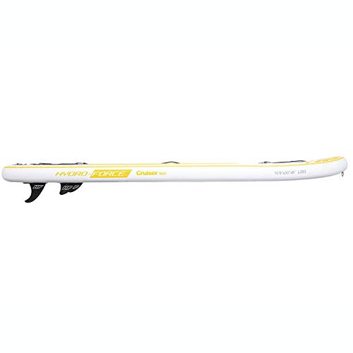 Hydro-Force Cruiser Tech Inflatable Stand Up Paddle Board, 10' 6" x 30" x 6" | Inflatable SUP for Adults & Kids | Starter Set Includes Adjustable Aluminum Paddle, Hand Pump, Travel Bag, Surf Leash