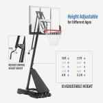 Anymay Basketball Hoop Outdoor, 5.3-10FT Height Adjustable Basketball Hoop Goal System with Steel Frame Backboard and Portable Wheels for Adults, Black