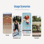 Anymay Basketball Hoop Outdoor, 5.3-10FT Height Adjustable Basketball Hoop Goal System with Steel Frame Backboard and Portable Wheels for Adults, Black