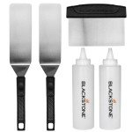 Blackstone 1542 Flat top Griddle Professional Grade Accessory Tool Kit (5 Pieces) 16 oz Bottle, Two Spatulas, Chopper/Scraper and One Cookbook-Perfect for Cooking Indoor or Outdoor, Multicolor