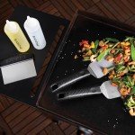 Blackstone 1542 Flat top Griddle Professional Grade Accessory Tool Kit (5 Pieces) 16 oz Bottle, Two Spatulas, Chopper/Scraper and One Cookbook-Perfect for Cooking Indoor or Outdoor, Multicolor