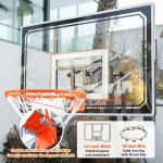 Anymay Portable Basketball Hoop Outdoor with 44in Polycarbonate Backboard，5.3-10FT Height Adjustable Basketball Hoop Goal System,Red