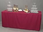6 ft. Fitted Tablecloth in Burgundy Polyester Fabric