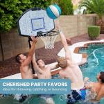 Blue Regulation Size Waterproof Swimming Pool Basketball for Ages 12+