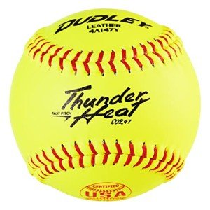 Dudley USASB Thunder Heat Fastpitch Softball - 12 Pack,Yellow