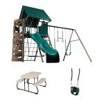 Lifetime 91109 Big Stuff Swing Set Playset with Bucket Swing and Children’s Picnic Table