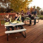 Lifetime 91109 Big Stuff Swing Set Playset with Bucket Swing and Children’s Picnic Table