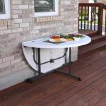 Lifetime 80806 Commercial Round Fold-in-Half Table, 60-Inch, Almond