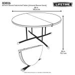 Lifetime 80806 Commercial Round Fold-in-Half Table, 60-Inch, Almond
