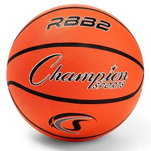 Champion Sports Rubber Junior , Heavy Duty - Pro-Style Basketballs, and Sizes - Premium Basketball Equipment, Indoor Outdoor - Physical Education Supplies (Size 5, Orange)
