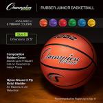 Champion Sports Rubber Junior , Heavy Duty - Pro-Style Basketballs, and Sizes - Premium Basketball Equipment, Indoor Outdoor - Physical Education Supplies (Size 5, Orange)