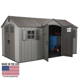 Lifetime Polyethelyene Storage Shed, 109 sq. ft., 15 ft. x 8 ft. x 8 ft. Light Brown (60318)