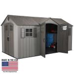 Lifetime Polyethelyene Storage Shed, 109 sq. ft., 15 ft. x 8 ft. x 8 ft. Light Brown (60318)