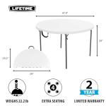 Lifetime Light Commercial Round Table, 4 Feet, White
