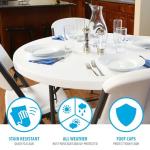 Lifetime Light Commercial Round Table, 4 Feet, White