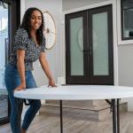 Lifetime Light Commercial Round Table, 4 Feet, White