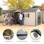 Lifetime 60127 20 x 8 Ft. Outdoor Storage Shed, Desert Sand