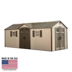 Lifetime 60127 20 x 8 Ft. Outdoor Storage Shed, Desert Sand
