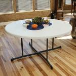 Round Fold in Half Table, 5 Feet White