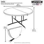 Round Fold in Half Table, 5 Feet White
