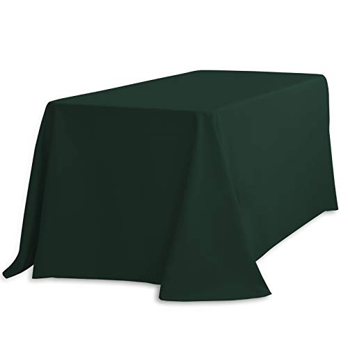 LinenTablecloth 90 x 132-Inch Rectangular Polyester Tablecloth Hunter Green