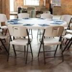 Lifetime Round Tables | 6 ft. 22673 Tables | Plastic Banquet Furniture 12 Pack