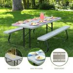 6ft LIFETIME Folding Picnic Table - Putty Gray
