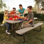 6ft LIFETIME Folding Picnic Table - Putty Gray