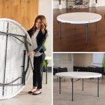 Lifetime Tables and Chairs Combo 80458 White 32 Chairs 4 60-inch Round Tables