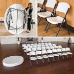 Lifetime Tables and Chairs Combo 80458 White 32 Chairs 4 60-inch Round Tables
