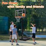 Anymay Portable Basketball Hoop Outdoor with 48in Polycarbonate Backboard，5.3-10FT Height Adjustable Basketball Hoop Goal System,Red