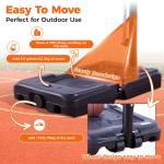 Anymay Portable Basketball Hoop Outdoor with 48in Polycarbonate Backboard，5.3-10FT Height Adjustable Basketball Hoop Goal System,Red