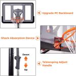 Anymay Portable Basketball Hoop Outdoor with 48in Polycarbonate Backboard，5.3-10FT Height Adjustable Basketball Hoop Goal System,Red