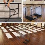 Lifetime Commercial Steel Framed 8' Folding Tables, Almond (Set of 21 with Cart) 80136