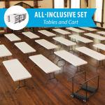 Lifetime Commercial Steel Framed 8' Folding Tables, Almond (Set of 21 with Cart) 80136