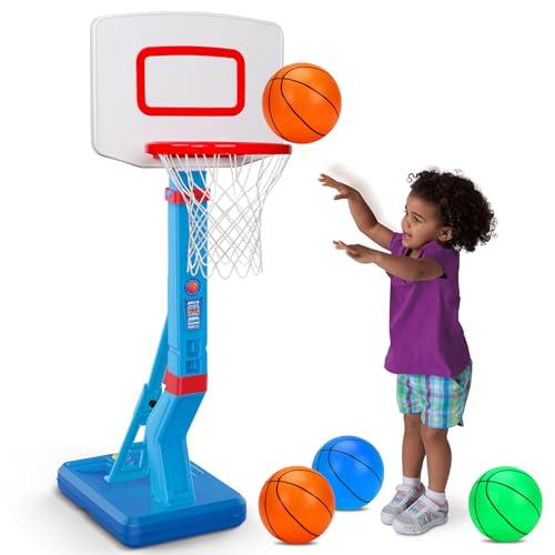 Indoor/Outdoor Toddler Basketball Hoop Set with Ball Pump