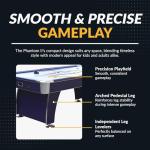 Hathaway Phantom II 90-in Air Hockey Table for Game Room – with LED Scoring, Dual Commercial-Grade Blowers & Ergonomic Strikers – Includes Pucks & Strikers – Deep-Blue Melamine Finish