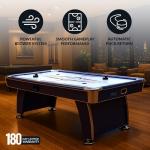 Hathaway Phantom II 90-in Air Hockey Table for Game Room – with LED Scoring, Dual Commercial-Grade Blowers & Ergonomic Strikers – Includes Pucks & Strikers – Deep-Blue Melamine Finish