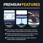 Hathaway Phantom II 90-in Air Hockey Table for Game Room – with LED Scoring, Dual Commercial-Grade Blowers & Ergonomic Strikers – Includes Pucks & Strikers – Deep-Blue Melamine Finish