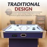 Hathaway Phantom II 90-in Air Hockey Table for Game Room – with LED Scoring, Dual Commercial-Grade Blowers & Ergonomic Strikers – Includes Pucks & Strikers – Deep-Blue Melamine Finish