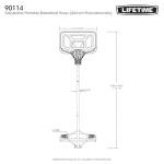 44 Inch Lifetime Streamline Shatterproof Basketball System, Black